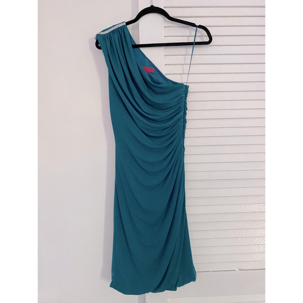 Teal One Shoulder Dress